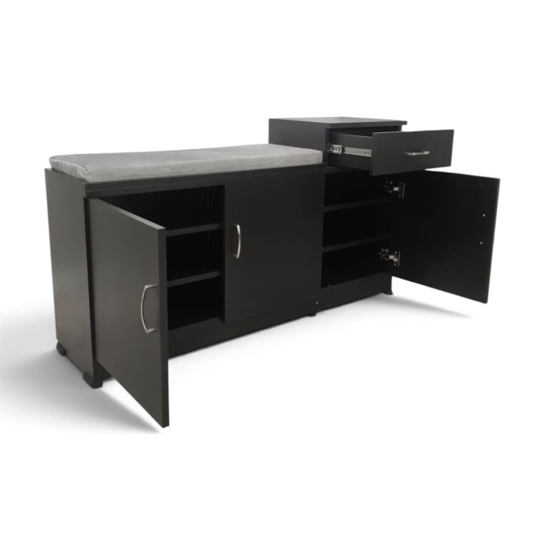 GURU SR-10 3 Steps with Top Cushion Two Door Shoe Rack|24HX48WX12D|Wenge||MP Cabinet