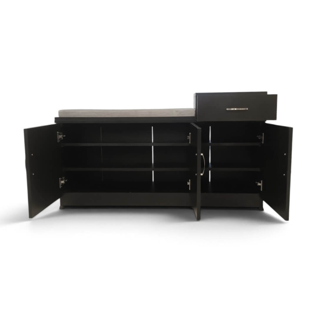 GURU SR-10 3 Steps with Top Cushion Two Door Shoe Rack|24HX48WX12D|Wenge||MP Cabinet