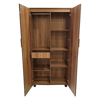 GURU SWR-02 CP Two Door Wardrobe|75X36X18|Teak||Wardrobe