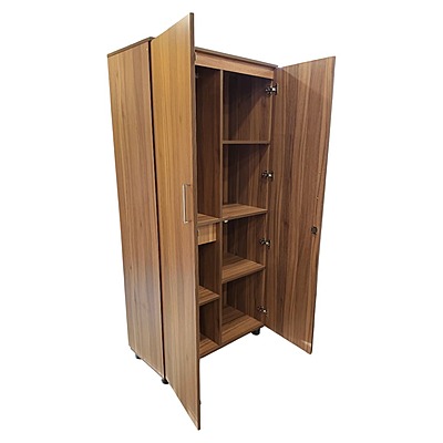 GURU SWR-02 CP Two Door Wardrobe|75X36X18|Teak||Wardrobe
