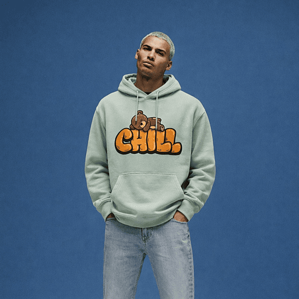 Unisex Sage Green Chill Graphic Printed Hoodie