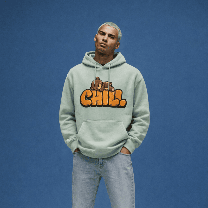 Unisex Sage Green Chill Graphic Printed Hoodie