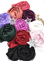 Cotton Gadhwal Crochet with Embroider Leaves Hijab