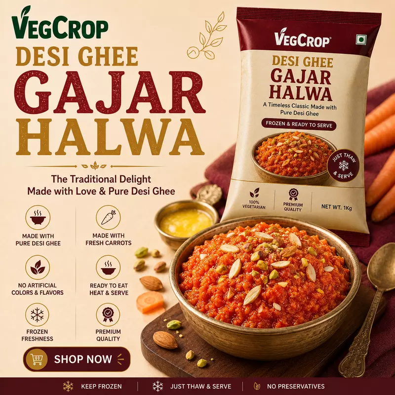 Frozen Gajar Halwa - Desi Ghee - 1.8Kg