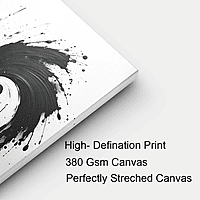 Luxury Black White Abstract Moon Flower Wall Art – Modern Minimalist Décor