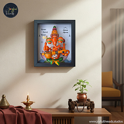 Mangala Griha - Handcrafted Ganesha Head Wall Frame  - 14x12.5 Inch