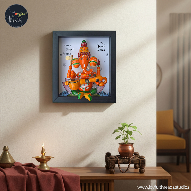 Mangala Griha - Handcrafted Ganesha Head Wall Frame  - 14x12.5 Inch