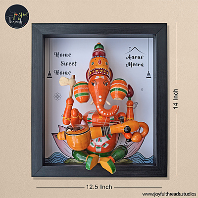 Mangala Griha - Handcrafted Ganesha Head Wall Frame  - 14x12.5 Inch