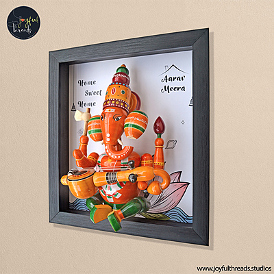 Mangala Griha - Handcrafted Ganesha Head Wall Frame  - 14x12.5 Inch
