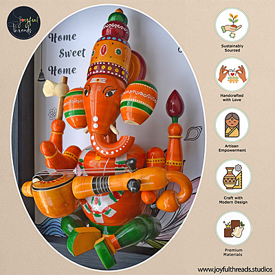 Mangala Griha - Handcrafted Ganesha Head Wall Frame  - 14x12.5 Inch