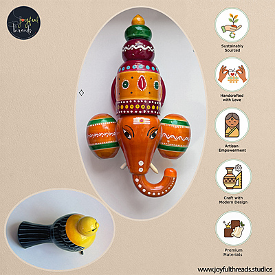 Ganesha Blessings - Handcrafted & Personalized Wall Frame Home decor - 14x12.5 Inch