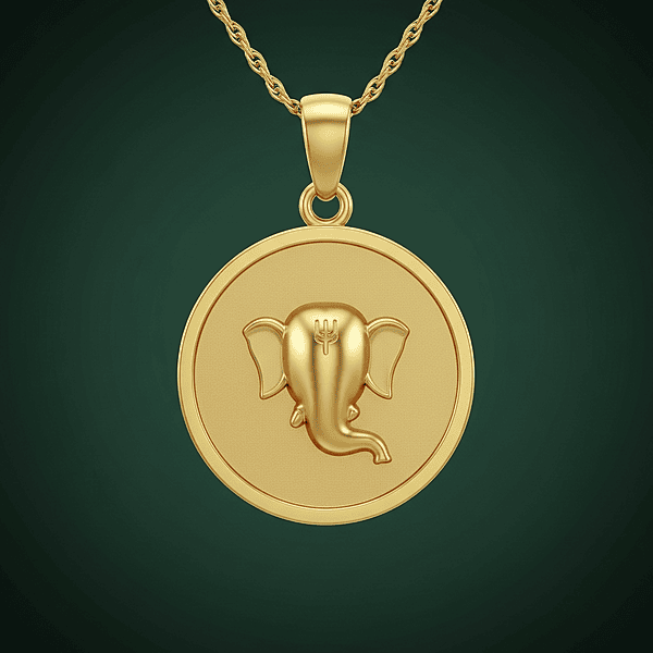 Ganpat Embossed Coin Pendant