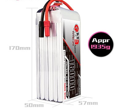 GNB 16000mAh 6S1P 22.2V 25C Lipo Battery