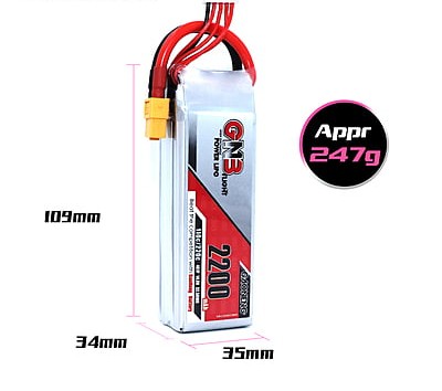 GNB 2200mAh 4S1P 14.8V 110C Lipo Battery