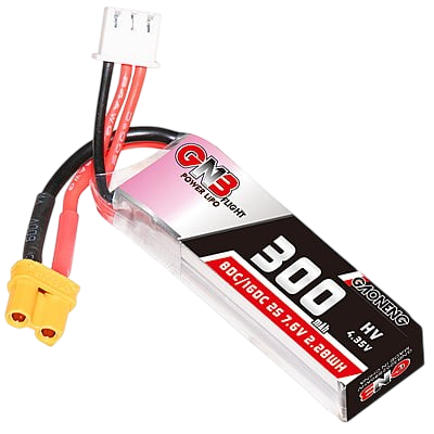 GNB 300mAh 2S1P 7.6V HV 80C Lipo Battery