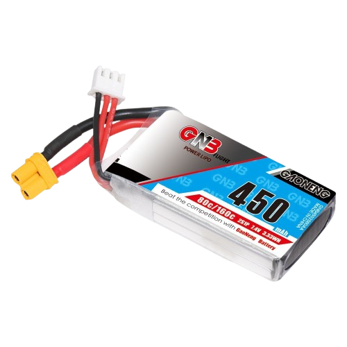 GNB 450mAh 2S1P 7.4V 80C Square Type Lipo Battery