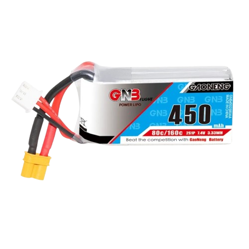 GNB 450mAh 2S1P 7.4V 80C Square Type Lipo Battery