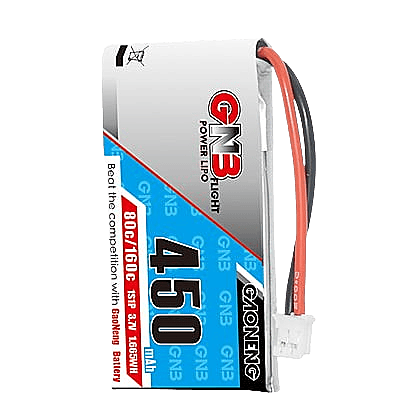 GNB 450mAh 1S1P 3.7V PH2.0 80C Square Type Lipo Battery
