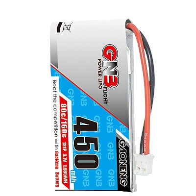 GNB 450mAh 1S1P 3.7V PH2.0 80C Square Type Lipo Battery