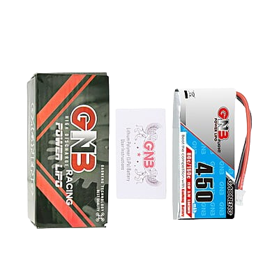 GNB 450mAh 1S1P 3.7V PH2.0 80C Square Type Lipo Battery