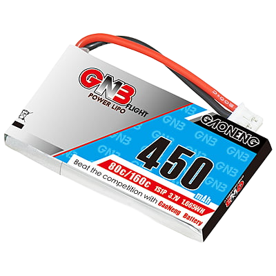 GNB 450mAh 1S1P 3.7V PH2.0 80C Square Type Lipo Battery