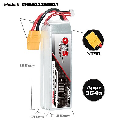 GNB 5000mAh 3S1P 11.1V 50C Lipo Battery GNB 5000mAh 3S1P 11.1V 50C Lipo Battery