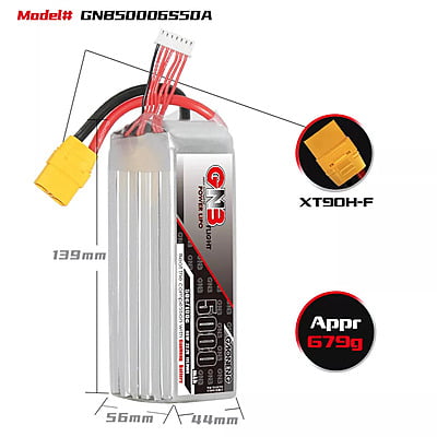 GNB 5000mAh 6S1P 22.2V 50C Lipo Battery