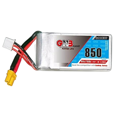 GNB 850mAh 2S1P 7.4V 80C Square Type Lipo Battery