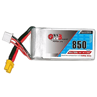 GNB 850mAh 2S1P 7.4V 80C Square Type Lipo Battery