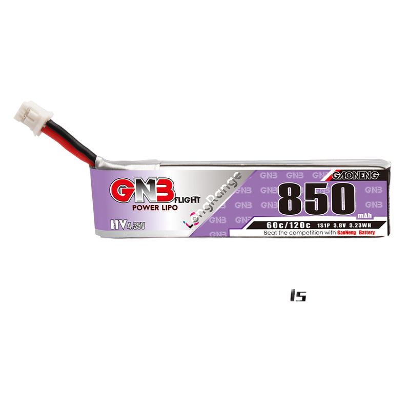 GNB 850mAh 1S1P 3.8V HV 60C PH2.0 Long Type Lipo Battery