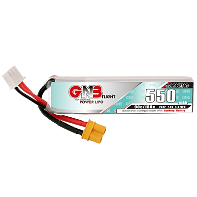 GNB 550mAh 2S1P 7.4V 90C Long Type Lipo Battery