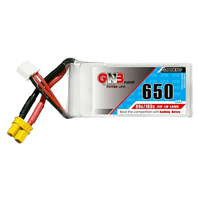 GNB 650mAh 2S1P 7.4V 80C Square Type Lipo Battery