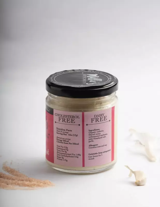 Garlic and Pink Himalayan Salt Soft Cheese - Vegan