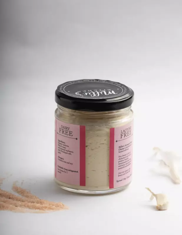Garlic and Pink Himalayan Salt Soft Cheese - Vegan
