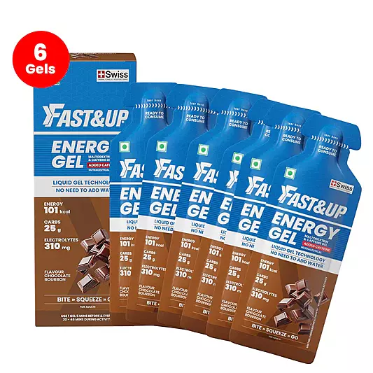 FAST&UP ENERGY GEL-CAFFEINATED - CHOCOLATE BOURBON 6 GEL PACKS