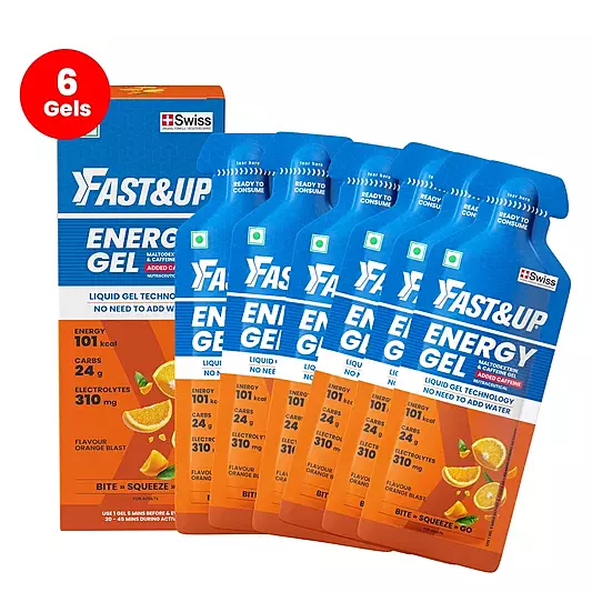 FAST&UP ENERGY GEL-CAFFEINATED-ORANGE BLAST 6 GEL PACKS