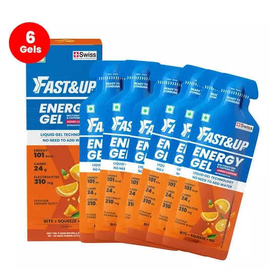 FAST&UP ENERGY GEL-CAFFEINATED-ORANGE BLAST 6 GEL PACKS