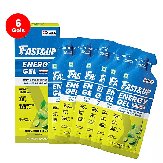 FAST&UP ENERGY GEL - NON-CAFFEINATED - ZESTY LEMON-6 GEL PACKS