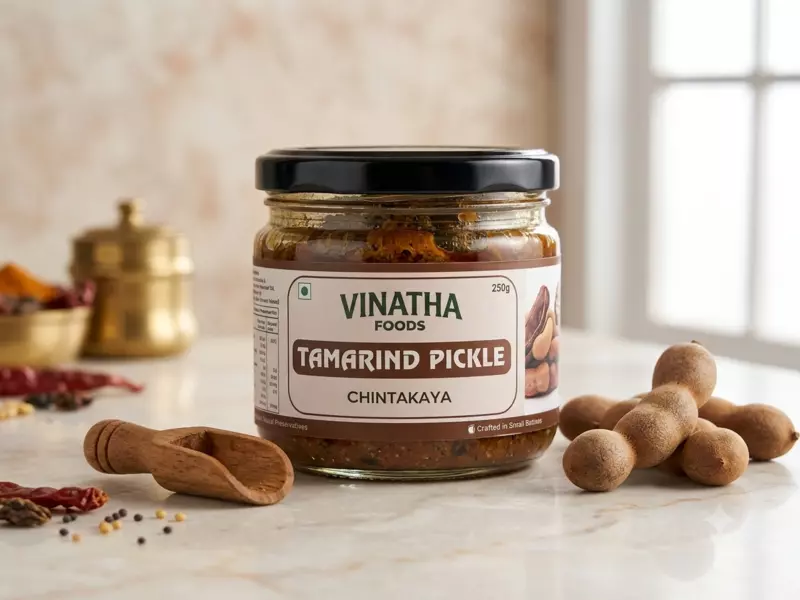 Andhra Raw Tamarind Pickle (Chintakaya Pachadi) – 250g