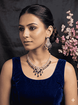 Regal Sapphire & Diamond-Cut Zirconia Chandelier Set Regal Sapphire & Diamond-Cut Zirconia Chandelier Set