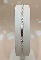 925 Silver Sovereign Figaro ID Gents Bracelet