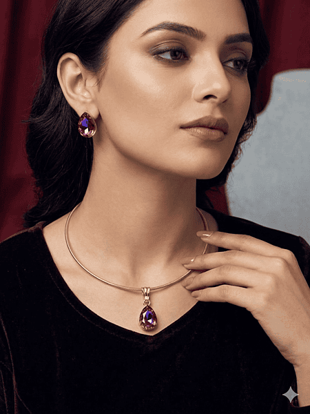 Mystic Aurora Pear-Drop Jewellery Set