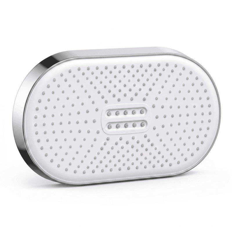 Quadra (White) 10x14 Premium ABS Shower Head