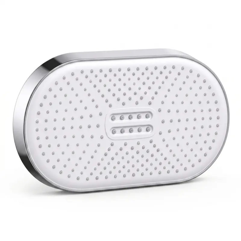 Quadra (White) 10x14 Premium ABS Shower Head
