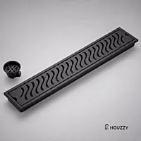 Wave Shower Drain Channel SS-304 (Black)