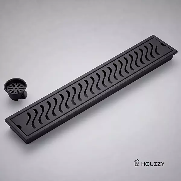 Wave Shower Drain Channel SS-304 (Black)
