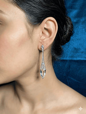 Elegant Pear-Cut Drop Earrings in Sterling Silver