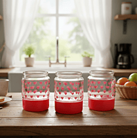 Cute Heart Design  Containers for Spices, Crafts, or Favors 3pc