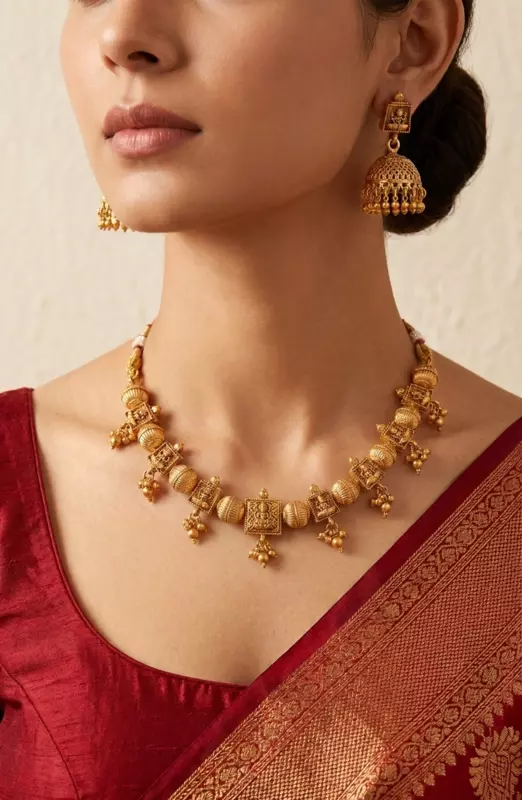 Temple Beaded Necklace Set