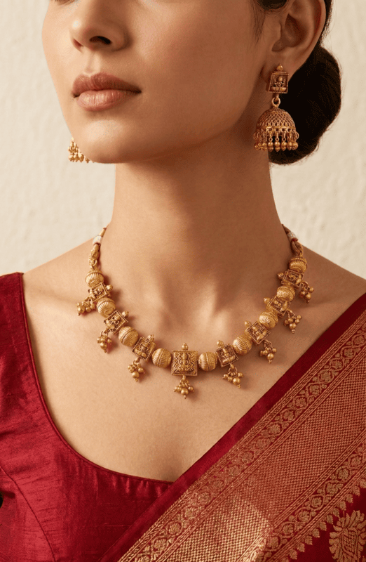 Temple Beaded Necklace Set